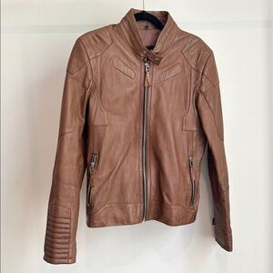 Brown Leather Jacket moto